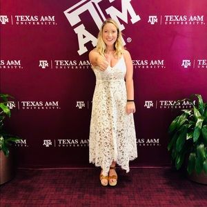 MEDIUM WHITE LONG FORMAL DRESS- WORN ONCE